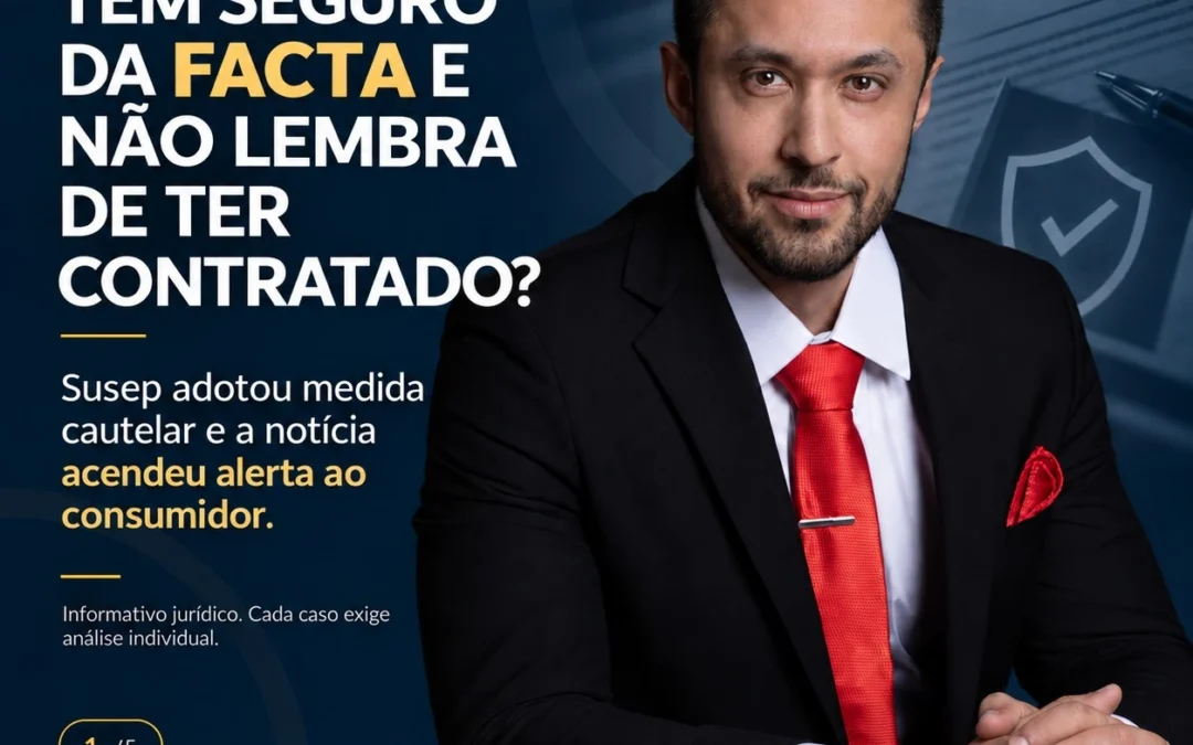 Tem seguro da Facta e não lembra de ter contratado? Susep suspende novas operações da seguradora.